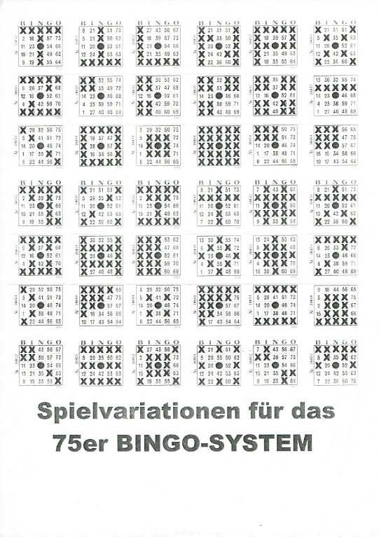 Bingo 75 Spielvariationen